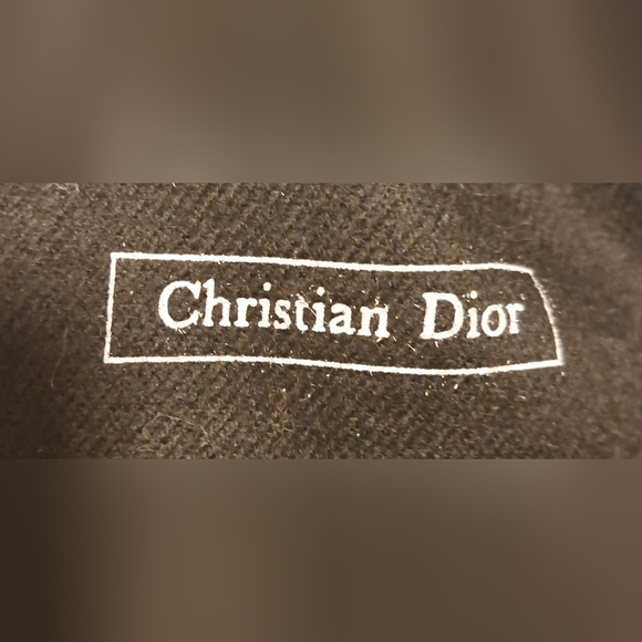 Vintage Christian Dior Black Merino Wool Soft Warm Winter Comfy Cozy Scarf Wrap - Picture 7 of 8